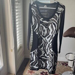 Stylish Black and White Zebra Print Dress